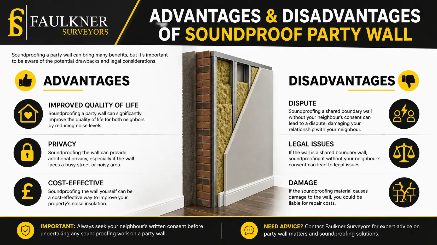 Can you soundproof a Party wall? 2 Advantages and Disadvantages of Soundproof Party Wall High-Wycombe