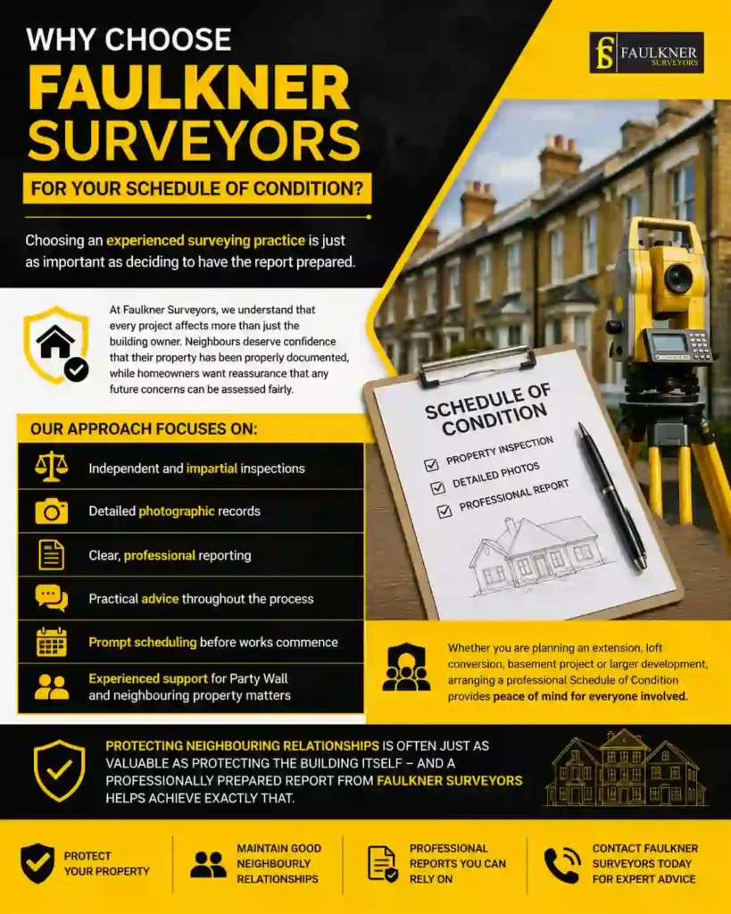 Schedule of Condition: What It Is and Why It Protects Both Neighbours 3 Why Choose Faulkner Surveyors for Your Schedule of Condition High-Wycombe?